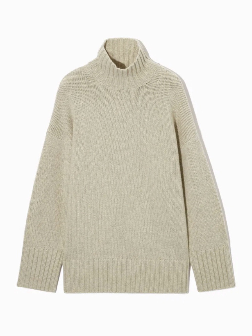 COS Chunky Cashmere Funnel Mock Neck Sweater
